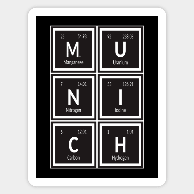 Munich City Table of Elements Sticker by Maozva-DSGN